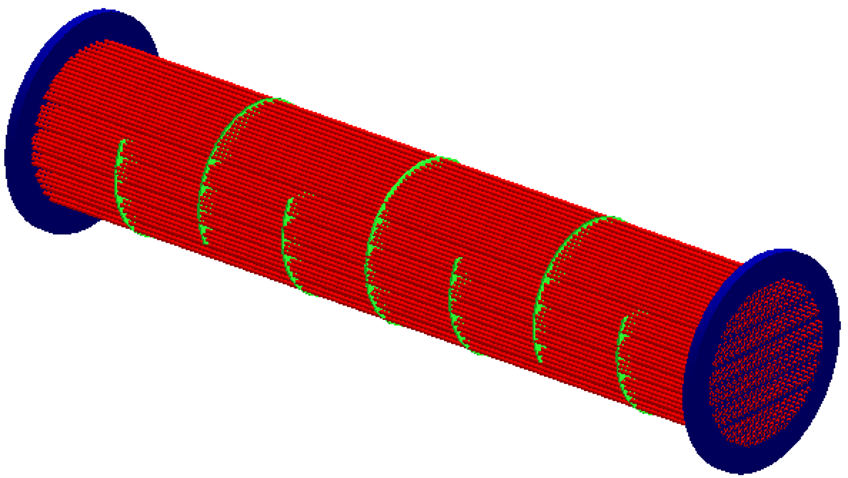 HTRI model of Tube Bundle of shell and tube of Heat Exchanger prepared by express engineering solutions